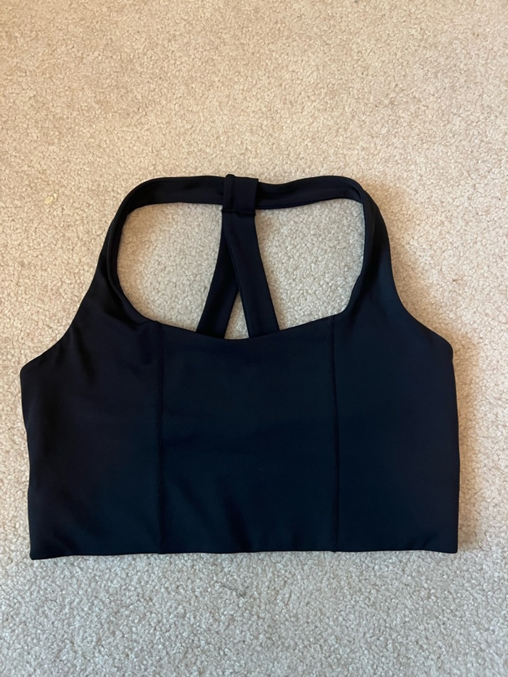 Carbon38 Black T-Back Seam Sports Bralette